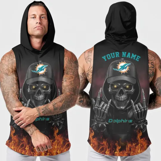 Miami Dolphins Men’s Sleeveless Hoodie Tank Top