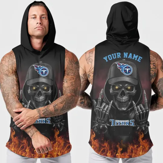 Tennessee Titans Men’s Sleeveless Hoodie Workout Tank Top