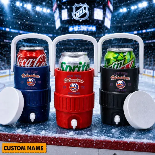 New York Islanders 12Oz Retro Mini Cooler Can Holder Custom Any Name Gifts For Fan