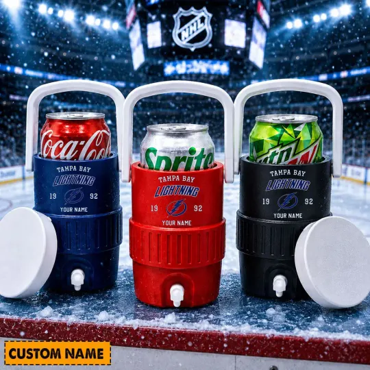 Tampa Bay Lightning 12Oz Retro Mini Cooler Can Holder Custom Any Name Gifts For Fan