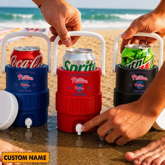 Philadelphia Phillies 12Oz Retro Mini Cooler Can Holder Custom Any Name Gifts For Fan