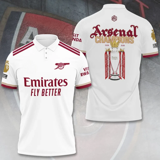 Arsenal FC Premier League Champions 2025/26 Polo Shirt