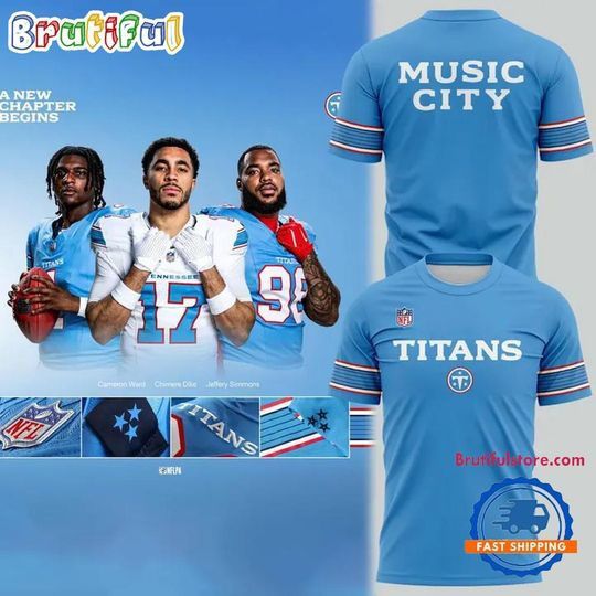 Tennessee Titans Music City Light Blue Uniform 2026 T Shirt