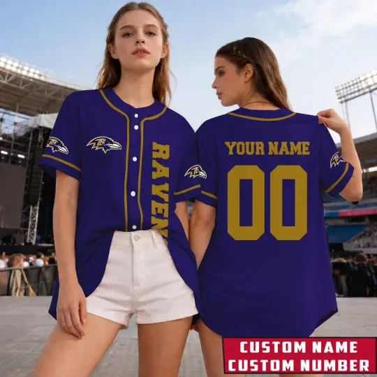 Baltimore Ravens Classic Button Baseball Jersey