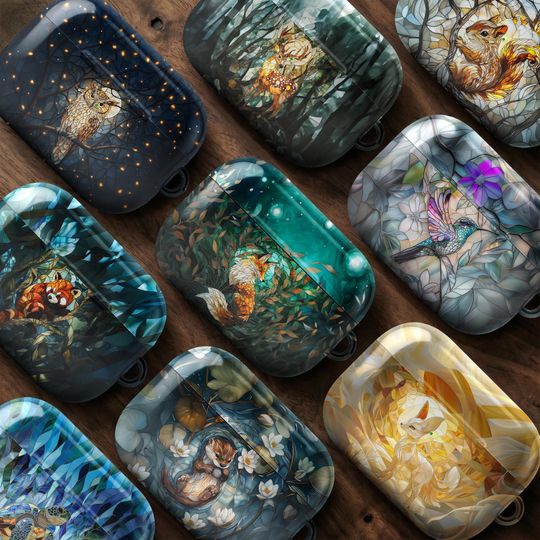 Stained Glass Animal AirPods Case Cover for AirPods Pro 1 2 3 4