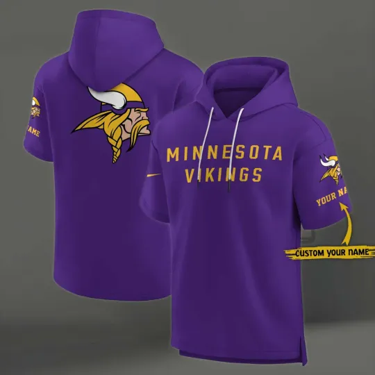 Minnesota Vikings Men's Short Sleeve Hoodie T-Shirt