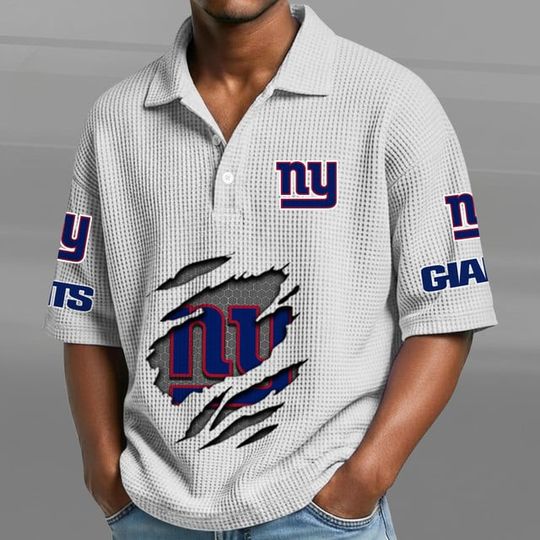 New York Giants Waffle Polo Shirt