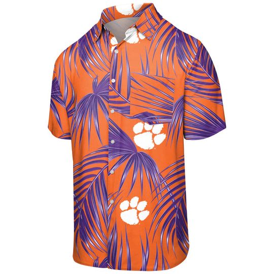Clemson Tigers Men's Hawaiian Button-Up Shirt