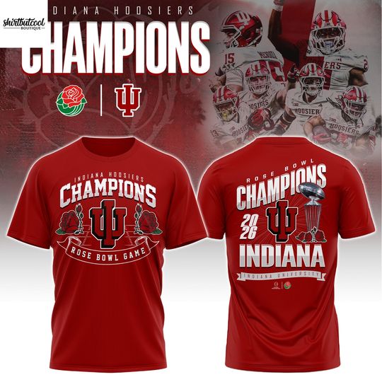 Indiana Hoosiers Rose Bowl Champions 3D T-Shirt