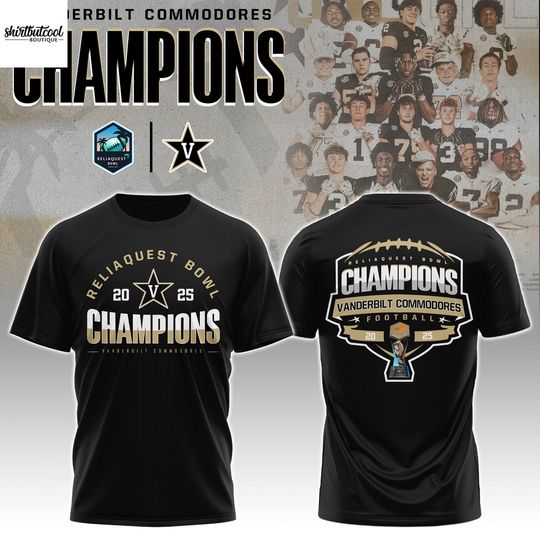 Vanderbilt Commodores ReliaQuest Bowl Champions 3D T-Shirt