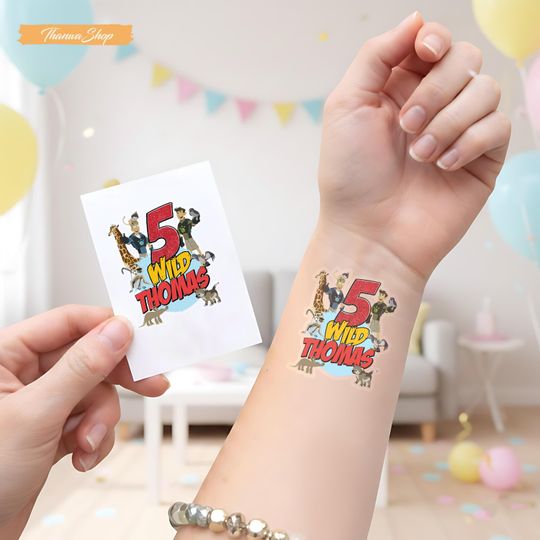 Personalized Wild Kratts Tattoo Sticker, Custom Animal Adventure Birthday Party Favor