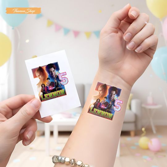 Personalized Zombies 4 Tattoo Sticker, Custom Birthday Party Favor