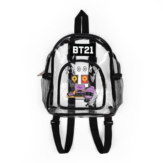 BT21 Shooky Clear Concert Backpack, BTS Suga Fan Bag, Stadium Approved Transparent Bag, Kpop Festival Backpack, Gifts for Yoongi Fans