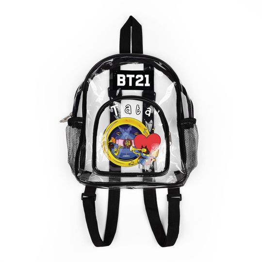 BT21 Tata Clear Backpack, BTS V Concert Bag, Stadium Approved Transparent Bag, Kpop Fan Festival Backpack, Gifts for Taehyung Fans