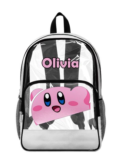 Kirby Clear Backpack, Custom Transparent Bag