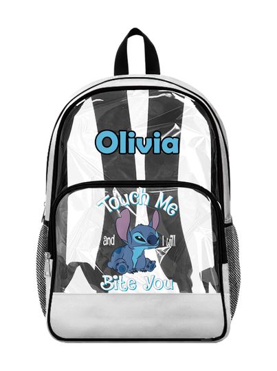 Stitch Clear Backpack, Custom Transparent Bag