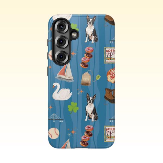 Boston Sticker Design Samsung Case | Samsung 25 24 23 22 21 20 10, PLUS, ULTRA, Phone Cases, Unique Phone Design
