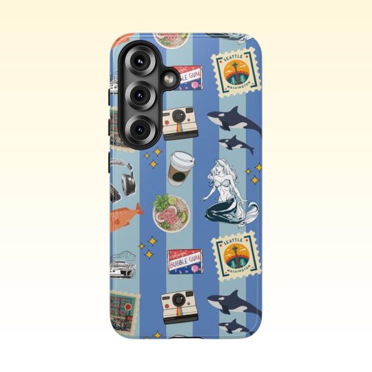 Seattle Sticker Design Samsung Case | Samsung 25 24 23 22 21 20 10, PLUS, ULTRA, Phone Cases, Unique Phone Design