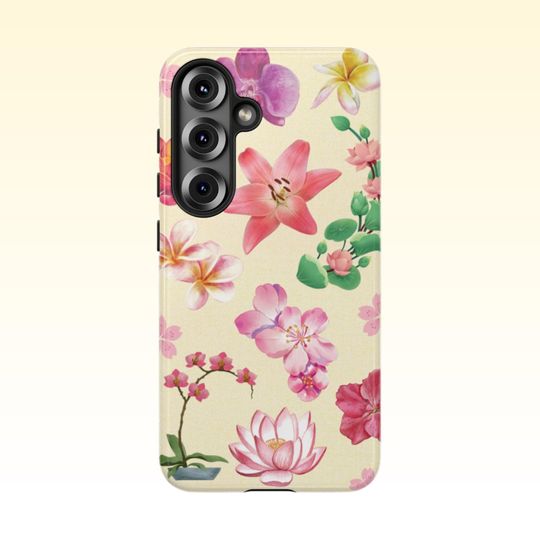 Y2K Yoga Flower Vibe Design Samsung Galaxy Case | Samsung 25 24 23 22 21 20 10, PLUS, ULTRA, Phone Cases, Unique Phone Design