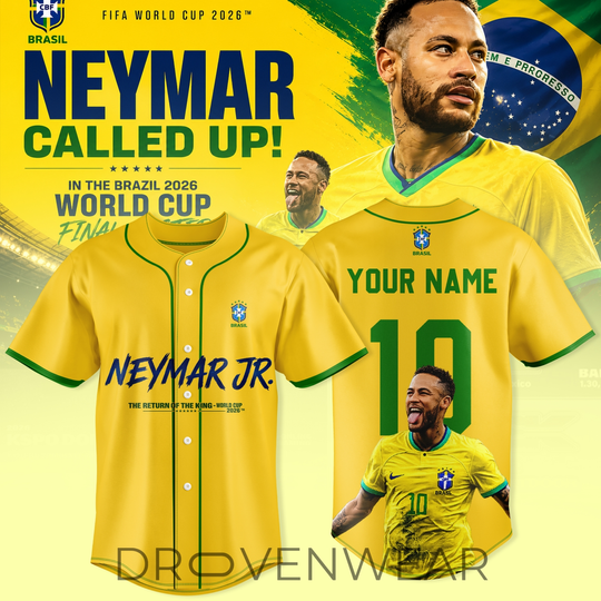 Neymar Brazil World Cup Custom Baseball Jersey