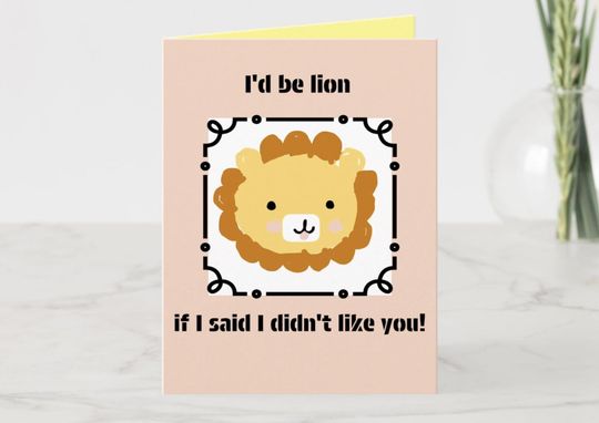Cute Lion Card - Kawaii Love Greeting Card