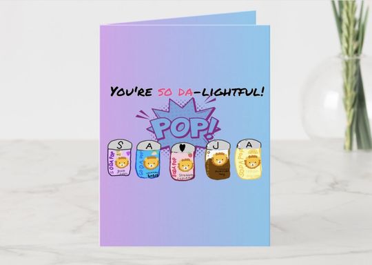 Kpop Demon Hunters Saja Boys Soda Pop Card  Kawaii Greeting Card - You Are So Da-Lightful! - Father's Day Card