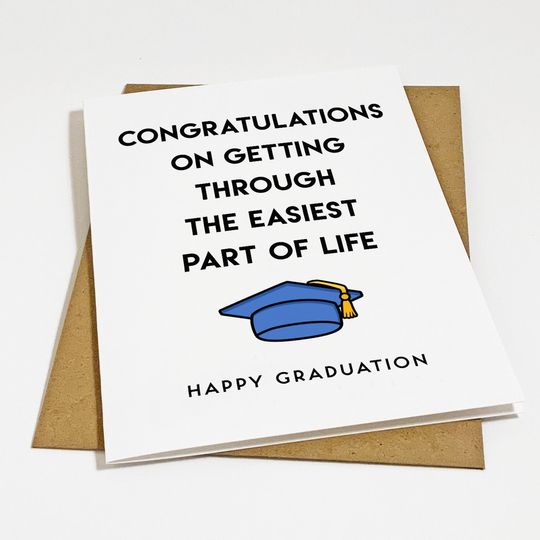Sarcastic Graduation Card: Funny Congratulations Greeting