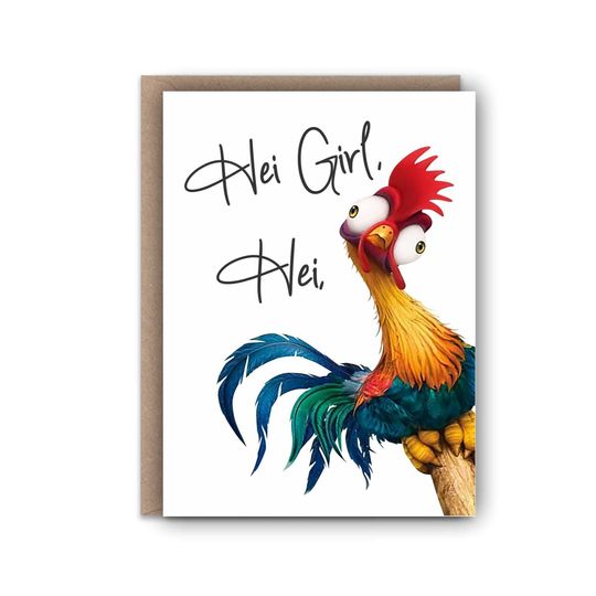 Hei Girl, Hei | Moana | Birthday Card | Kid Birthday card | Blank cards | Greeting cards