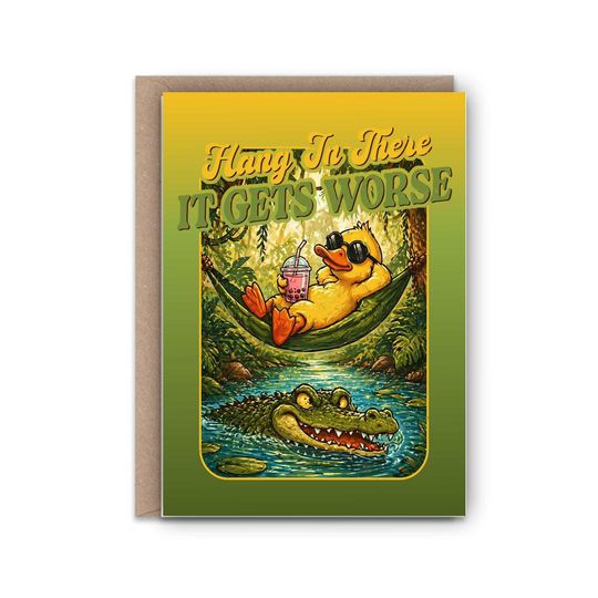 Hang in There Friend Birthday Card | Encouragement Greeting Card | Flat Card for Celebrations
