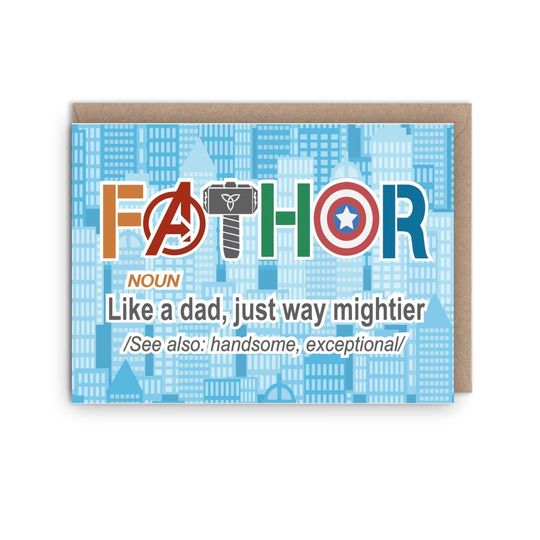 Fathor | Avenger | Hero | Fathers day | Birthday Card | Encouragement | Blank cards | Greeting cards