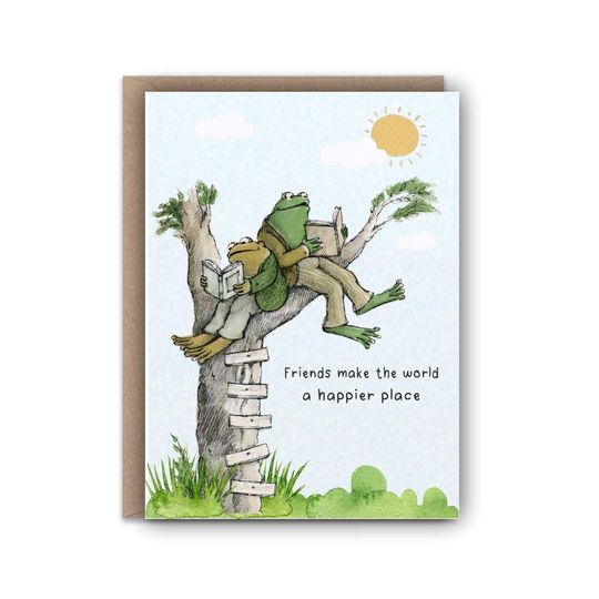 Friends make the World a Happier place | Frog and Toad | Friend Card | Birthday Card | Blank cards | Greeting cards
