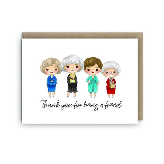 Thank you for being a friend | Stay Golden | Friend Card | Birthday Card | Blank cards | Greeting cards