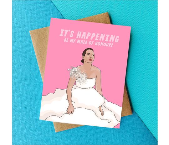 Maid of Honor Proposal Card - Funny Pop Culture Card for Wedding Party