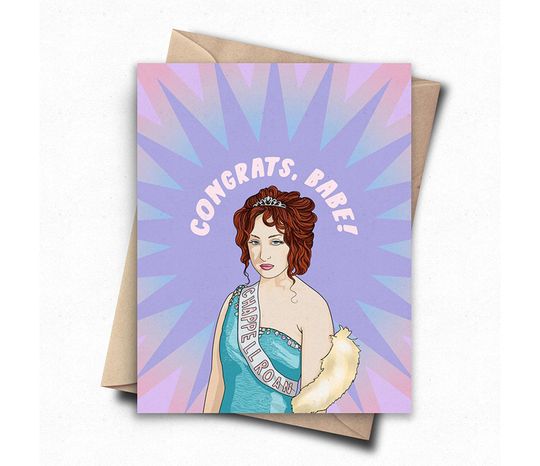 Congrats Babe Card Funny Pop Culture Congratulations Card, Funny Popstar Wedding / Engagement / Graduation / New Baby Card for Best Friend