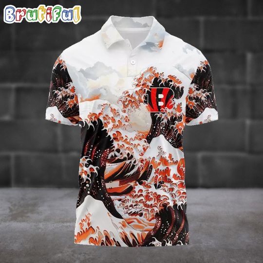 football Cincinnati Bengals Football Great Wave Polo Shirt