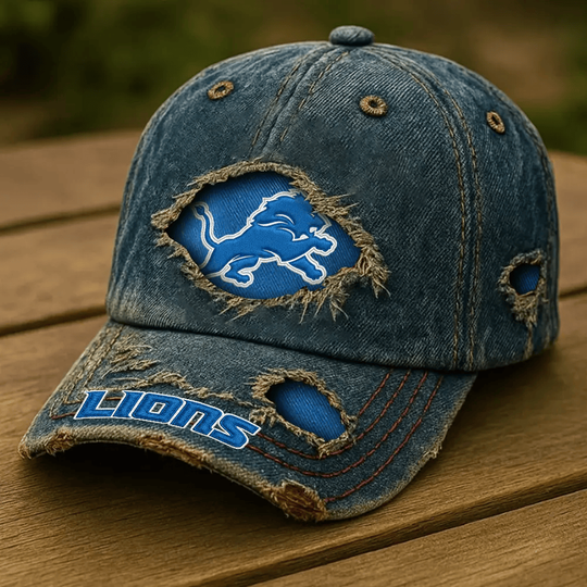 Detroit Lions Denim Washed Cap New Style