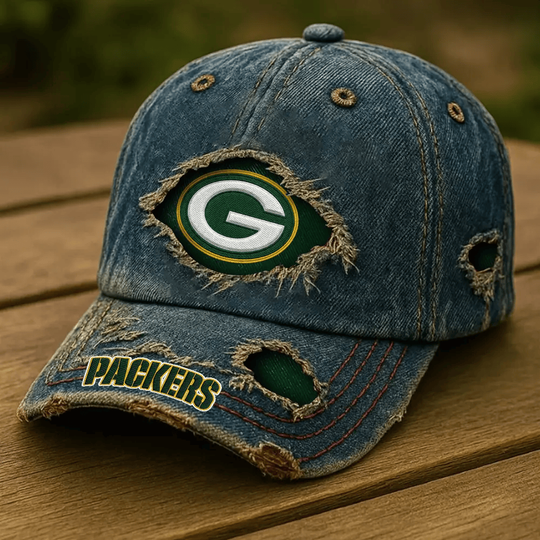 Green Bay Packers Denim Washed Cap New Style