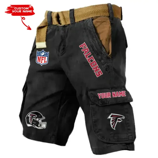 Atlanta Falcons Pocket Print Cargo Shorts (Belt Not Included)