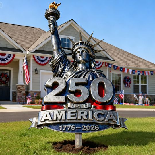 Raise For Freedom Metal Sign - Personalized Patriot Garden Stake