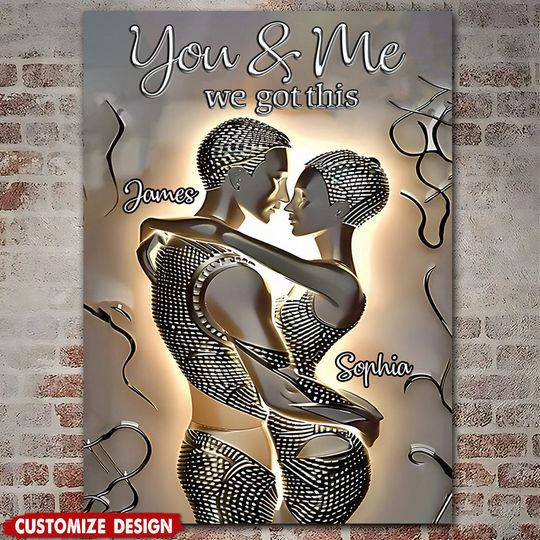It's You & Me - Personalized African American Metal Sign