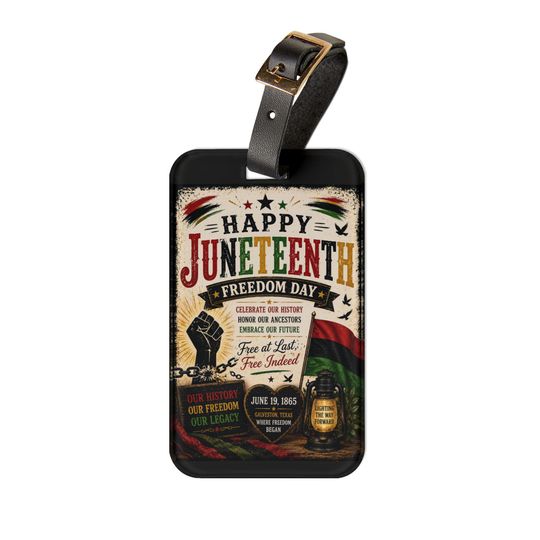 Happy Juneteenth Freedom Day Luggage Tag | Juneteenth Celebration Travel ID