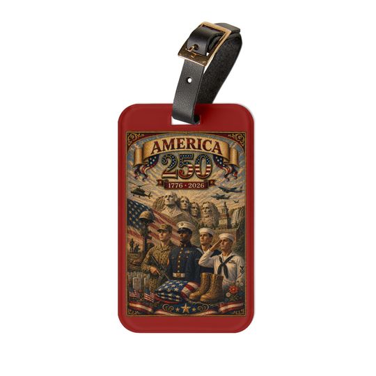 America 250 Military Veteran Anniversary Luggage Tag | 1776-2026 Patriotic Travel Tag