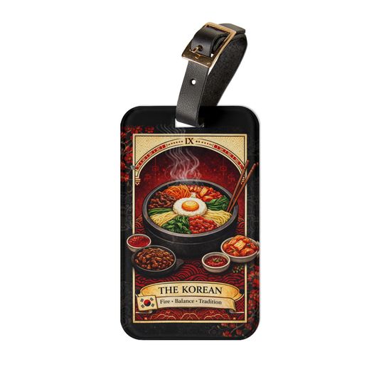 Korean Bibimbap Illustration Luggage Tag | The Korean Food Travel ID