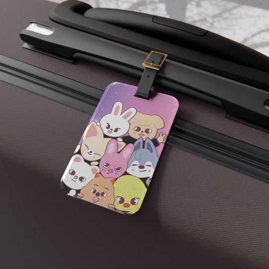 Stray Kids Skzoo Characters Luggage Tag - Kpop Travel Accessory, Cute Bag Tag, Suitcase Identifier, Backpack Name Tag, Group PVC Keychain