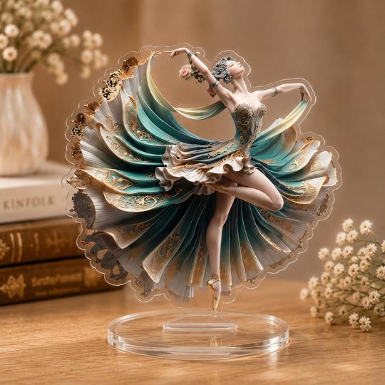 Elegant Ballet Dancer Acrylic Standee, Fantasy Ballerina Desk Decor, Ballet Fairy Acrylic Figure, Aesthetic Dance Ornament, Ballerina Gift