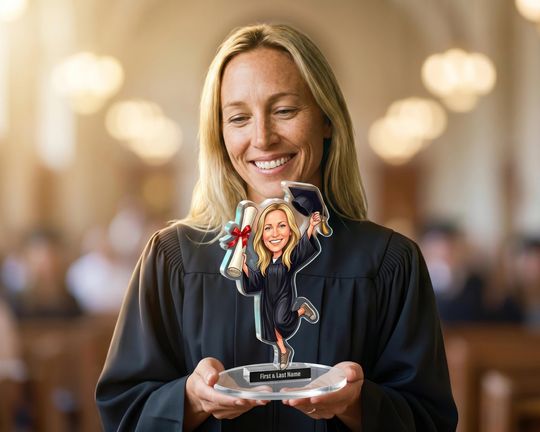 Graduation Caricature  Graduate Student Gift  Academic Achievement Award  Acrylic Standee  Funny Class of Scholar Mascot