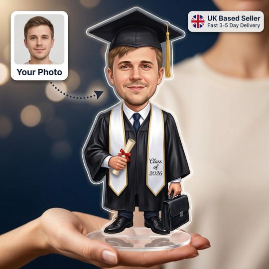 Graduation Gift for Him | Custom Caricature Acrylic Standee | Personalised from Your Photo
