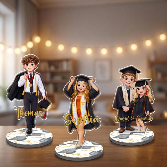 Custom Graduation Spinning Standee: Personalized College Graduate Gift, University Photo Standee, Class of 2026 Keepsake