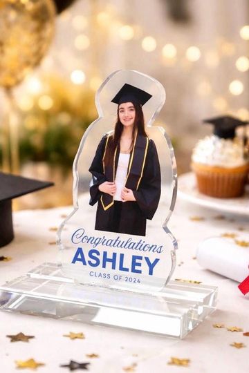 Custom Grad Photo Standee Personalized Acrylic Stand College Graduation Gift for Him Graduation Decorations 2026 Senior Gifts