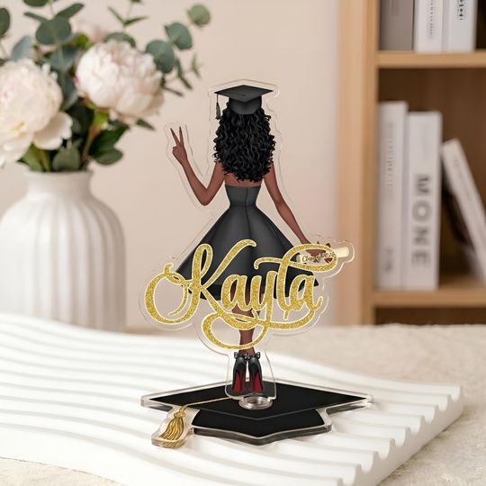 Personalized Graduation Spinning Standee Class of 2026, Custom Name And Costume Acrylic Grad Gift, Rotating Graduation Desk Decor Keepsake